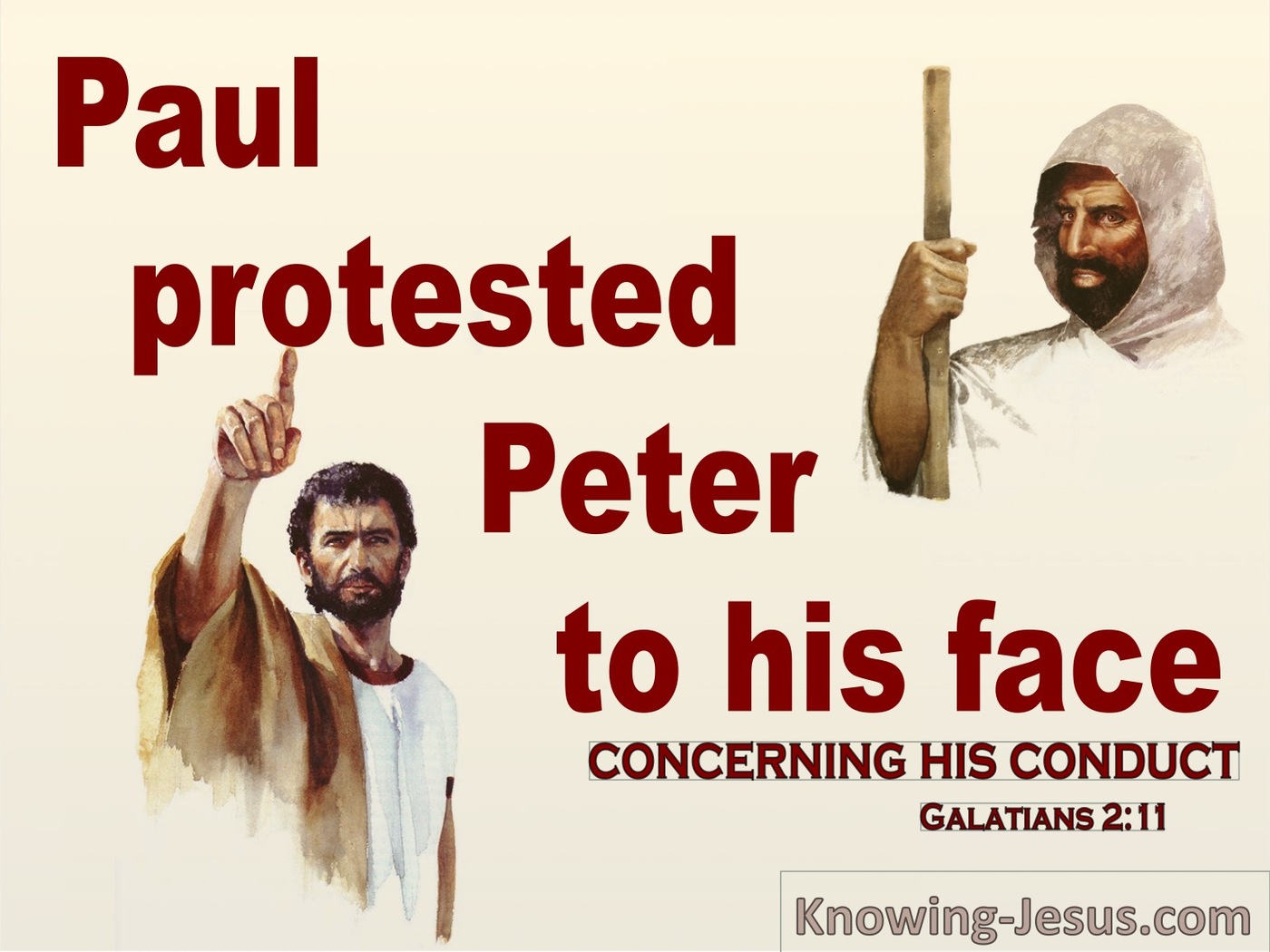 Galatians 2:11 Paul Protested Peter To His Face (beige)